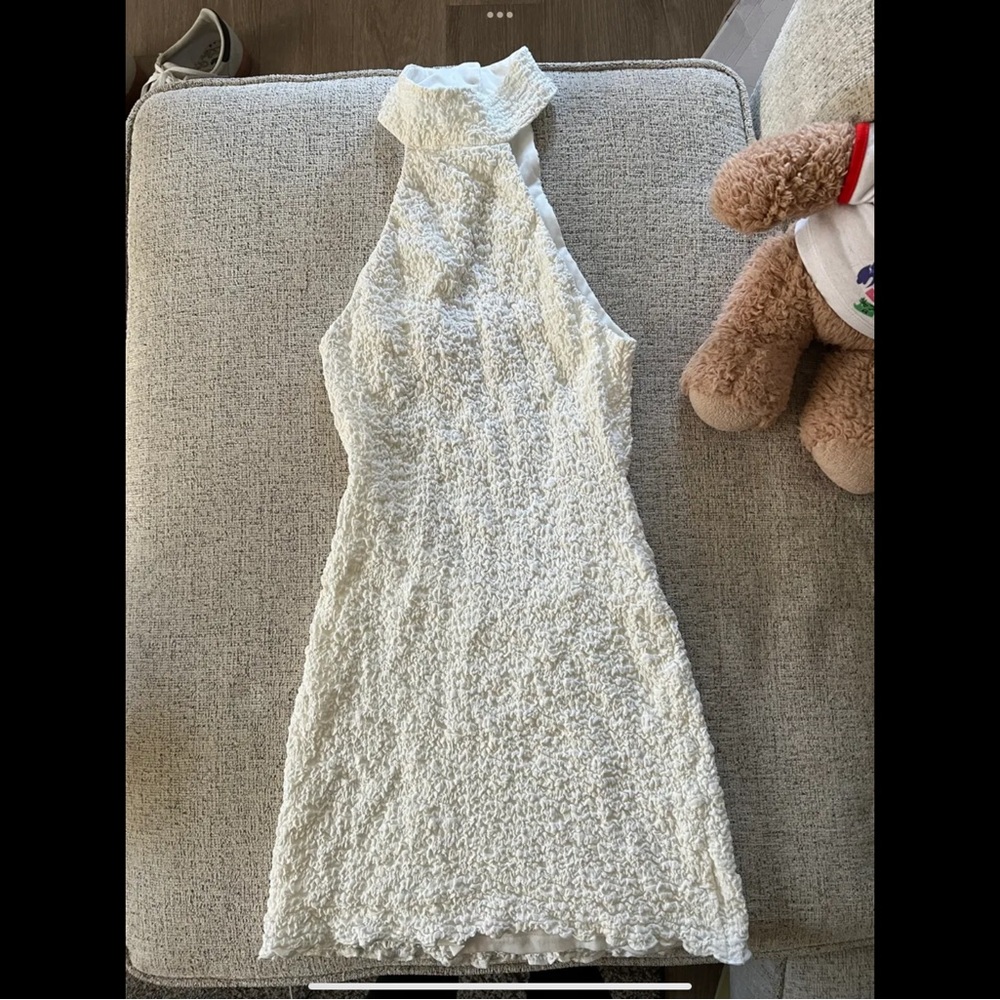 Meshki white halter dress